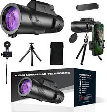 SUPER TelescopioPRO Monocular para móvil 80x100 color Negro